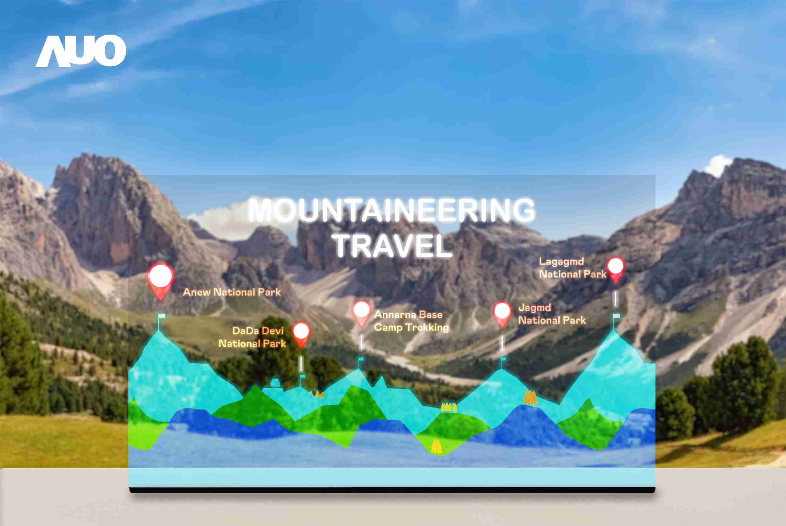 人生就是博展示全球单片尺寸最大(*)42吋透明Micro LED显示器拼接而成的〝64吋透明Micro LED显示器〞，，具备高透明度、、、、1,000 nits高亮度、、、、广色域、、采用三边无边框的无缝拼接等多重特色，，呈现超高清、、细腻画质而不遮挡后方视觉，，，，满足层峰需求，，可广泛运用于零售、、艺术展览或商业空间等场域